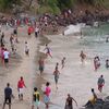 Comoros, Anjouan, Al Amal beach (Mutsamudu), crowd