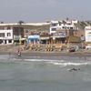 Peru, Huanchaco beach, view from water