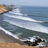 Peru, Trujillo, Puerto Chicama beach, view from top