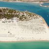 Portugal, Algarve, Tavira beach, camping, aerial view