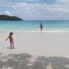 Seychelles, Praslin, Anse Lazio beach, child