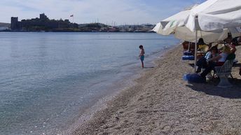 Turkey, Bodrum beach, castle