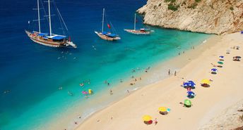 Turkey, Kaputas beach, boats