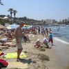 Turkey, Kusadasi beach, crowd