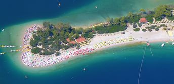 Turkey, Oludeniz beach, aerial view