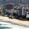 Brazil, Rio, Barra da Tijuca beach, aerial view