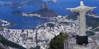 Brazil, Rio, Botafogo beach, Christ the Redeemer