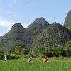 China, Guilin, Yangshuo village, hills