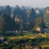 China, Guilin, Yangshuo village, top view