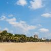 China, Hainan, Sanya Bay beach, palms