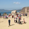 China, Hainan, Tianya Haijiao beach, crowd