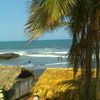 El Salvador, La Libertad beach, tents