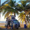 El Salvador, Playa El Cuco beach, camping