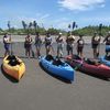 El Salvador, Playa El Esteron beach, kayaks