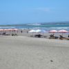 Indonesia, Bali, Seminyak beach, parasols