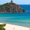 Italy, Sardinia, Chia beach, tower