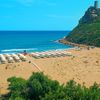 Italy, Sardinia, Torre Salinas beach, parasols