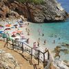 Italy, Sicily, Zingaro beach, stairs