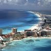 Mexico, Cancun beach, aerial view