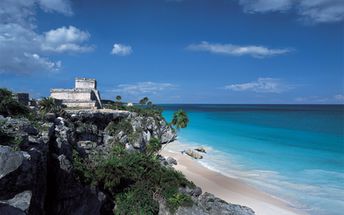 Mexico, Tulum beach, Mayan ruins