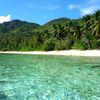 Seychelles, Mahe, Anse Forbans beach, view from water