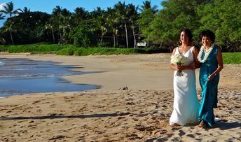 Hawaii, Maui, Palauea beach (White Rock), wedding