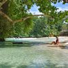 Jamaica, Frenchman's Cove beach, swings