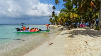 Panama, San Blas, Isla Iguana, beach