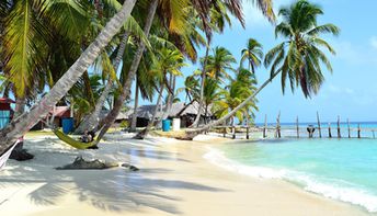 Panama, San Blas, Kuanidup island, beach