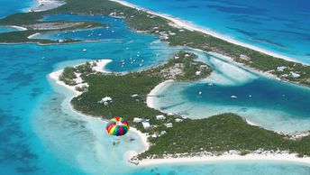 Bahamas, Exuma, Stocking Island, aerial view