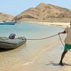 Eritrea, Dahlak Kebir beach, boat