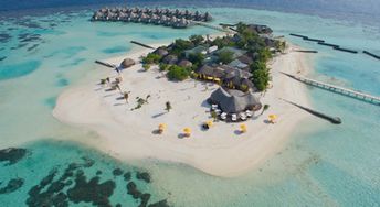 Maldives, Ari atoll, Thelu Veliga isl, beach