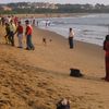India, Goa, Miramar beach, water edge