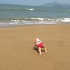 India, Goa, Rajbag beach, wet sand
