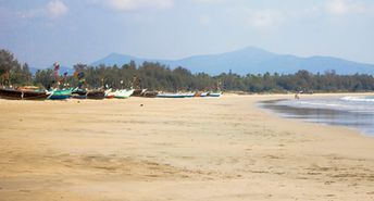 India, Majali beach, boats