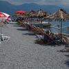 Montenegro, Denovici beach, sunbeds