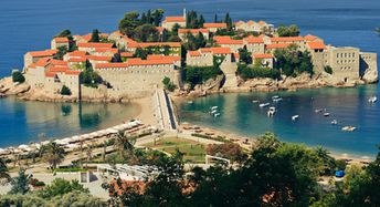 Montenegro, Sveti Stefan beach, island