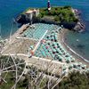 Italy, Naples, Faro del Castello di Baia beach