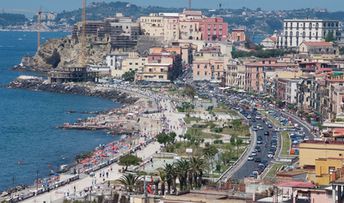 Italy, Naples, Lungomare di Pozzuoli beach