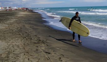 Italy, Rome, Lido di Castel Fusano beach