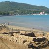 Italy, Tuscany, Baratti beach, Etruscan ruins