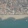 Lazio, Fiumicino beach, aerial view