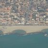 Lazio, Fiumicino beach, aerial view