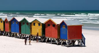 South Africa, Cape Town, Muizenberg beach, shower