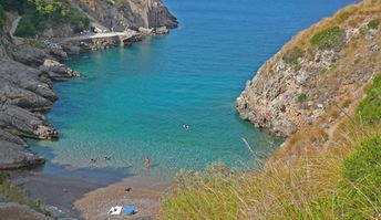 Italy, Amalfi, Baia di Ieranto beach