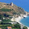 Italy, Calabria, Joppolo beach, tower