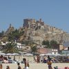 Italy, Calabria, Roccella Jonica beach, castle