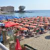 Italy, Campania, Acciaroli beach, crowd