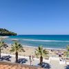 Italy, Campania, Agropoli beach, palms