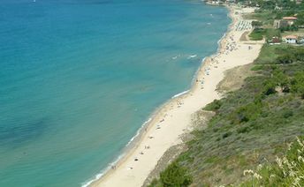 Italy, Campania, Baia Arena beach